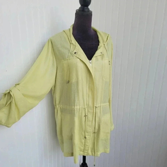 Chico's Tops - CHICO’s MEREDITH Soft Lime ¾ Sleeves Lighweight Top Shirt Jacket Size L (3)